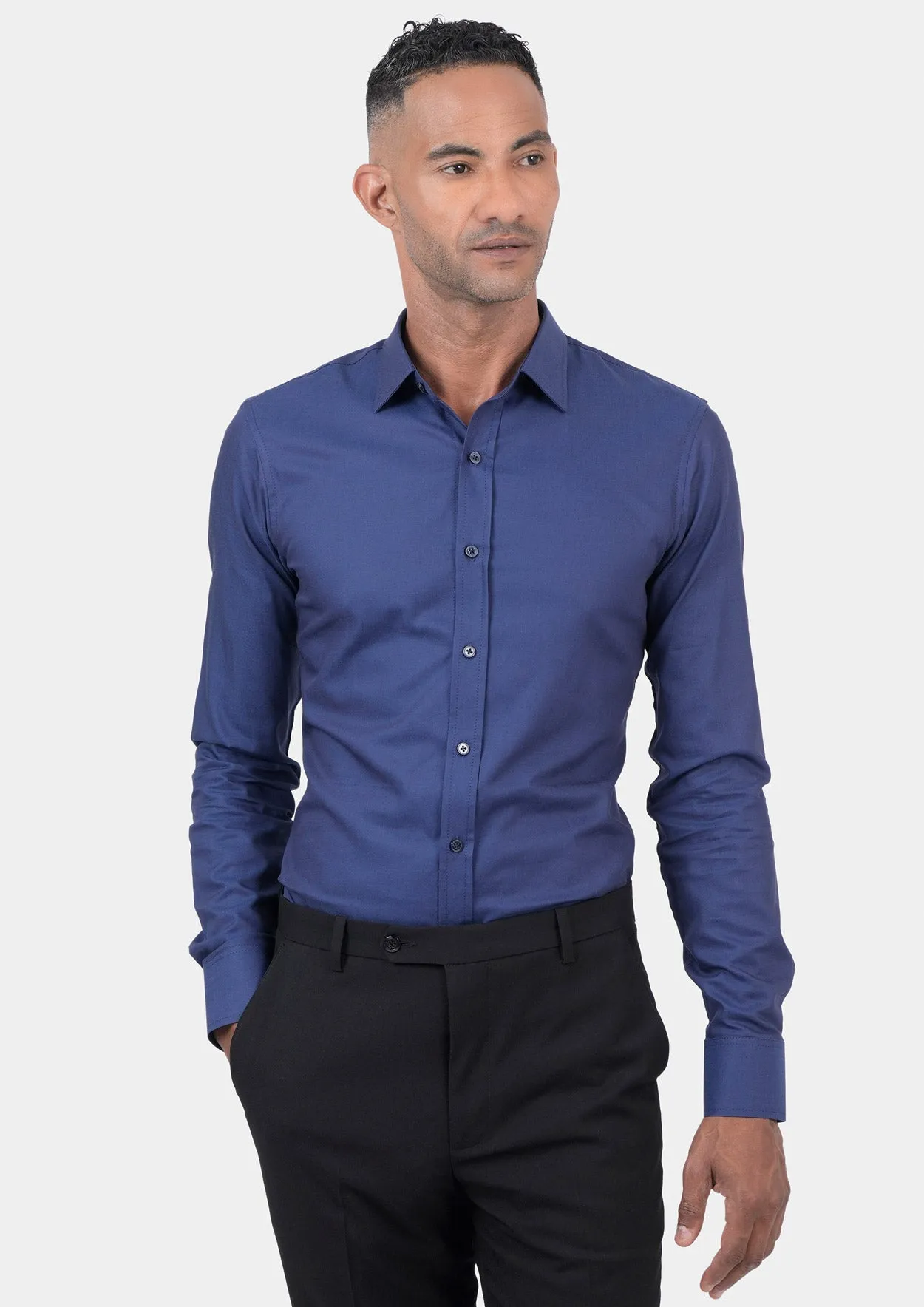 Cobalt Blue Micro Dobby Shirt