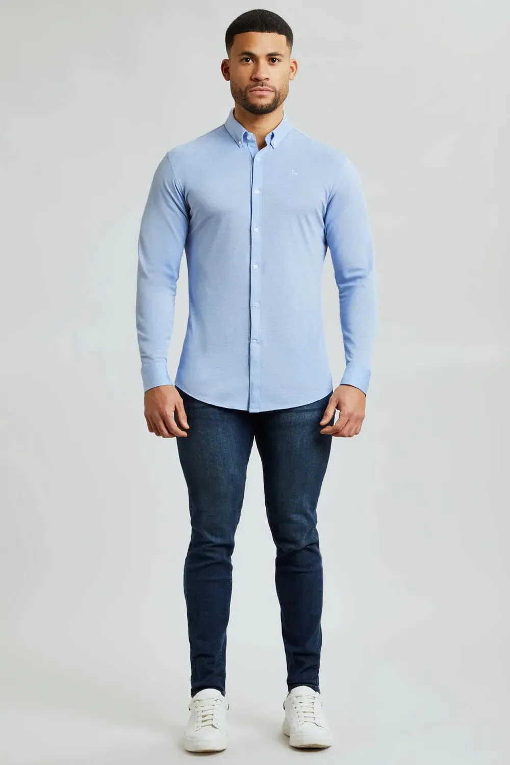 Cotton Oxford Shirt in Sky Blue