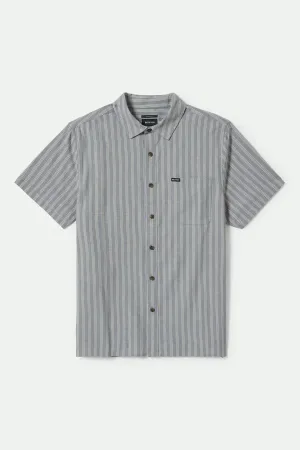 CRU Oxford Stripe S/S Shirt - Basalt Blue/Whitcap Stripe