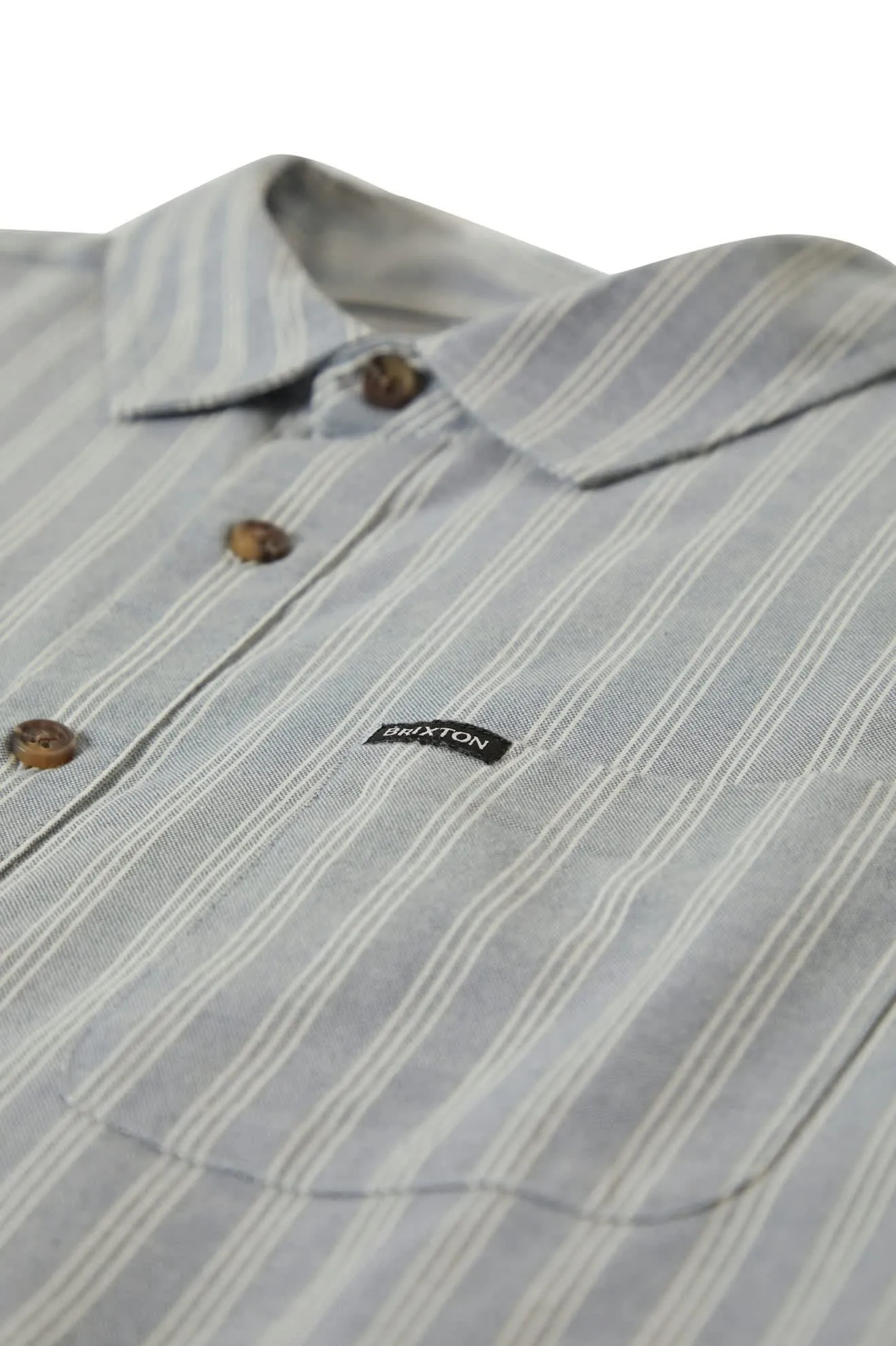 CRU Oxford Stripe S/S Shirt - Basalt Blue/Whitcap Stripe