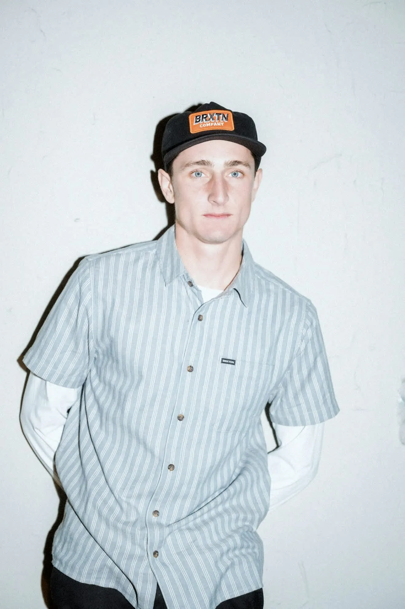 CRU Oxford Stripe S/S Shirt - Basalt Blue/Whitcap Stripe