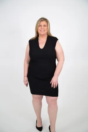 Curvy Jacquard Burnout Bullet Dress