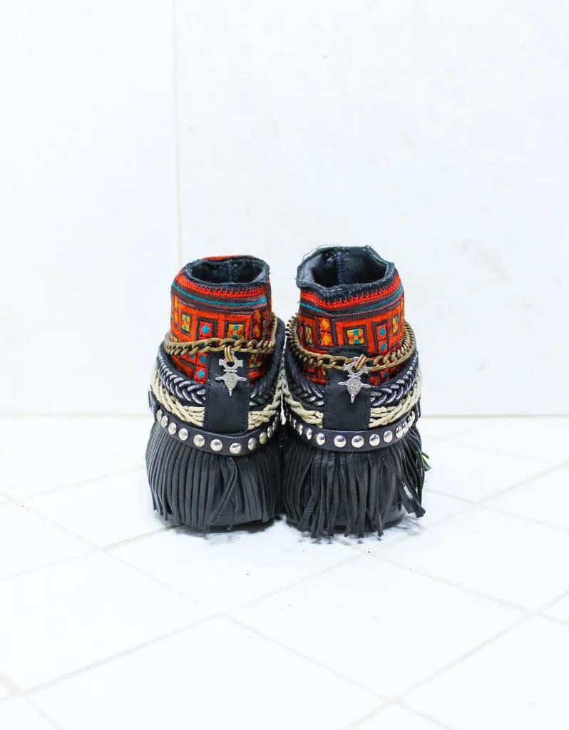 Custom Made Boho Sandals in Black | SIZE 40