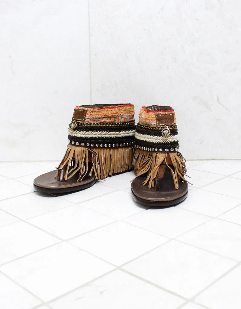 Custom Made Boho Sandals in Brown | SIZE 41