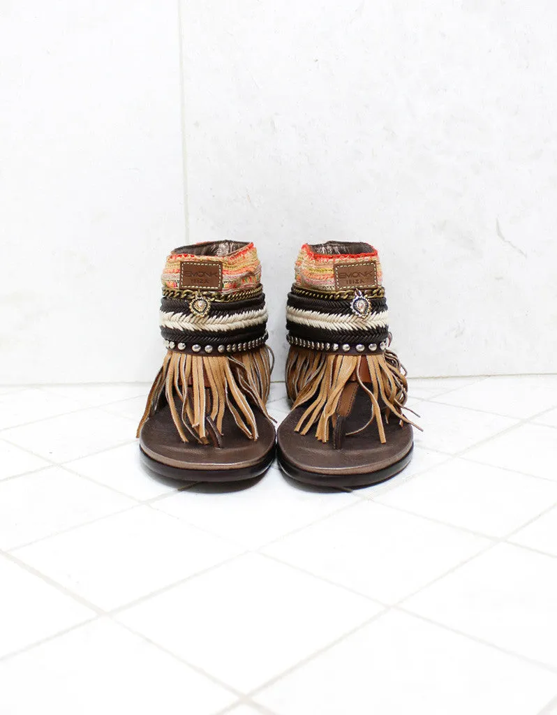 Custom Made Boho Sandals in Brown | SIZE 41