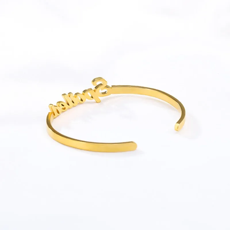 Custom Name Bangle Bracelet