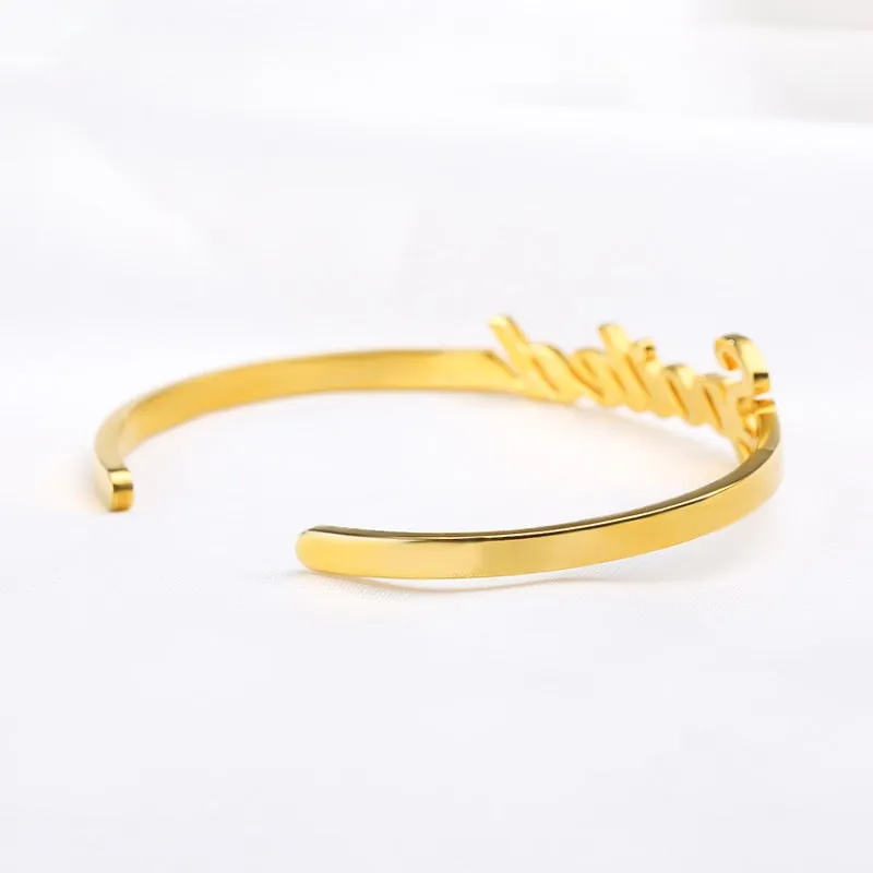 Custom Name Bangle Bracelet