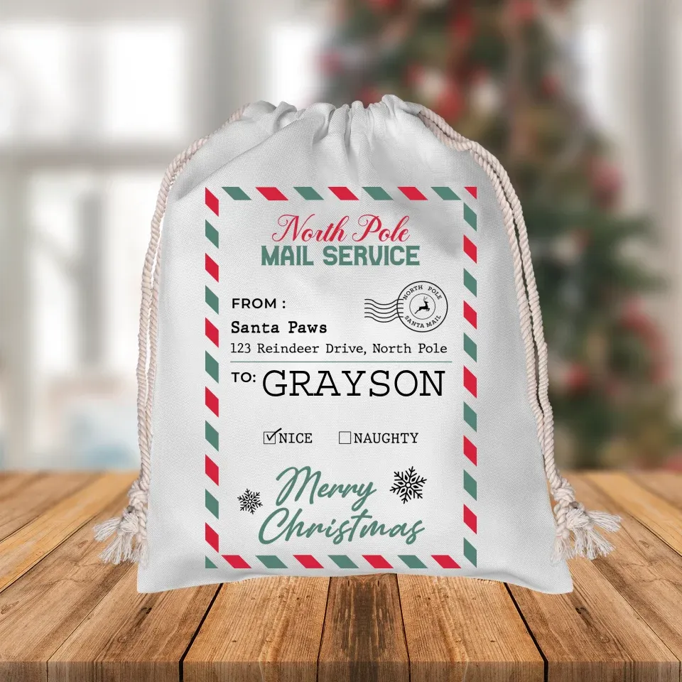 Custom Name Christmas Gift Sack
