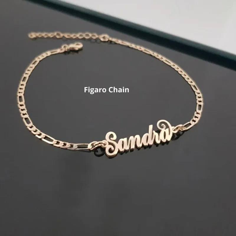 Custom Name Figaro Chain Anklet/Bracelet