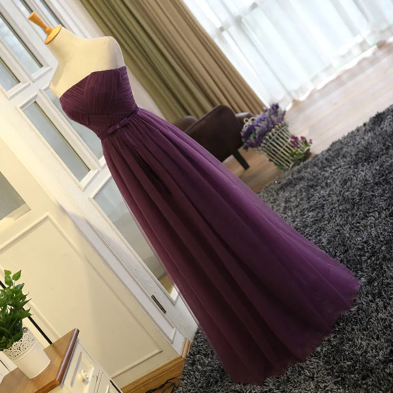 Dark Purple Tulle Long Formal Dress, Grape Party Dress , Party Dress