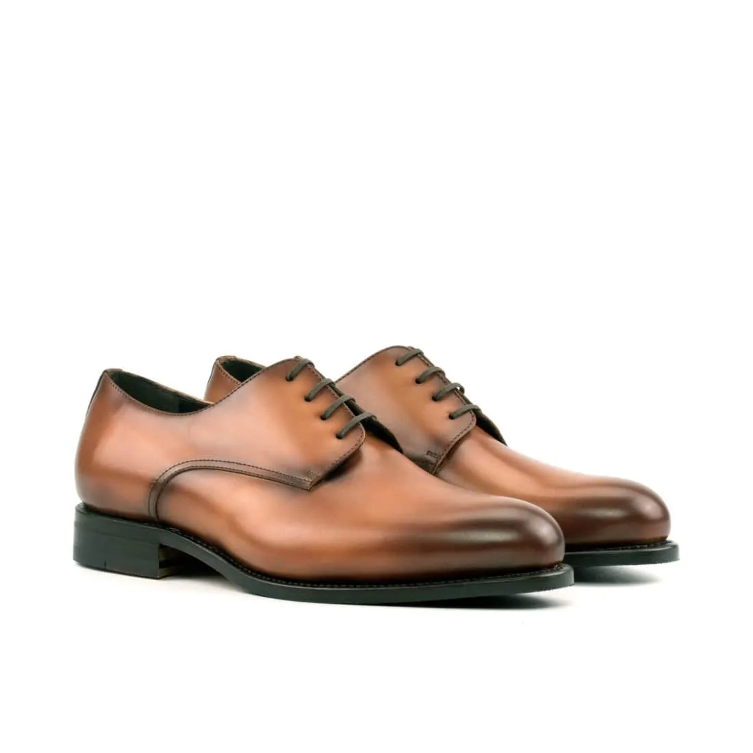 Derbie Blucher en cuir patiné gold