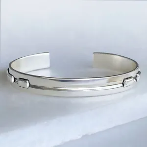 Derby Day - Stylized Horseshoe and Sterling Silver on Brass Cuff Bracelet