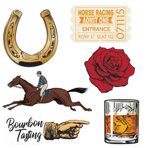 Derby Party Vintage Mini Horse Racing Cutouts Decorations Pkg 6