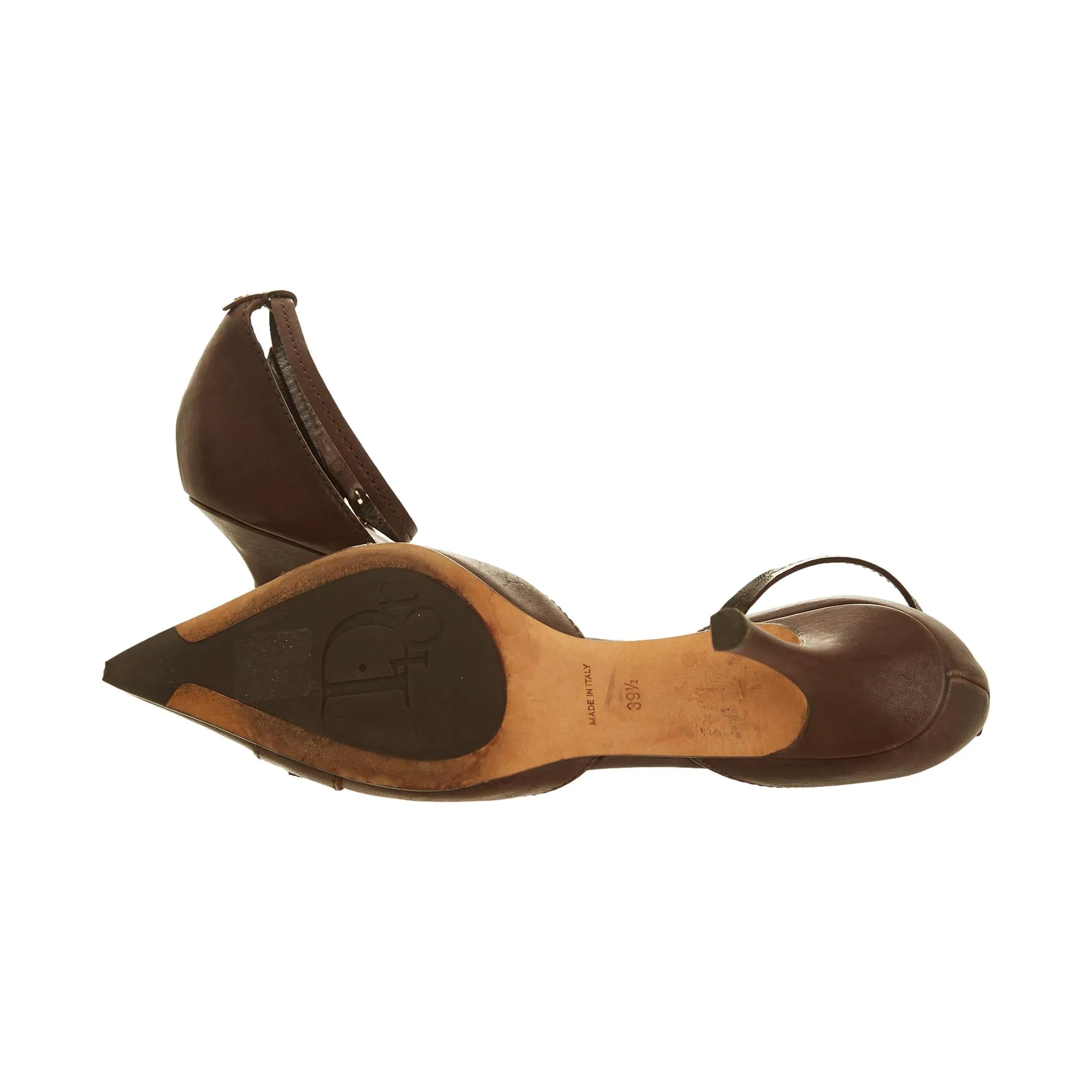 Dior Brown Leather Logo Heels
