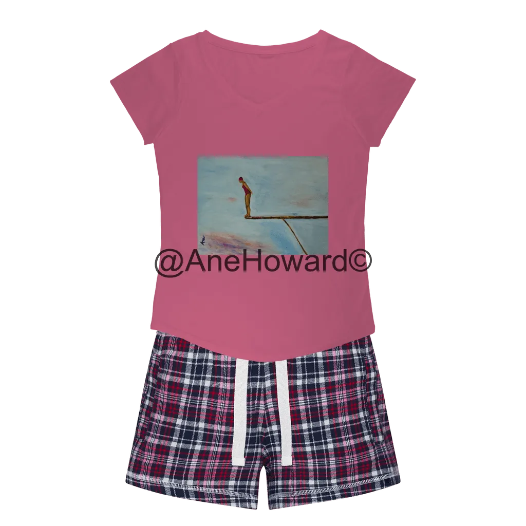 Diver 4 Women's Sleepy Cotton Tee and Flannel Short