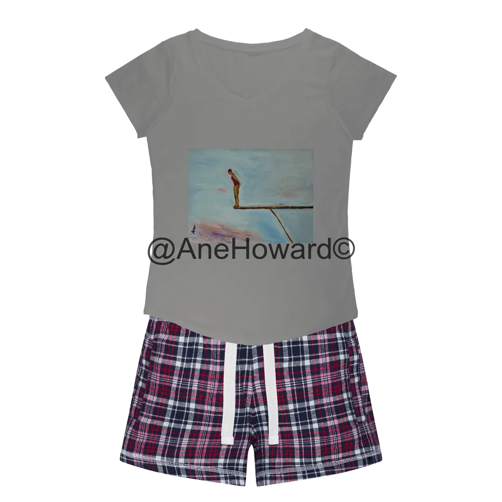 Diver 4 Women's Sleepy Cotton Tee and Flannel Short