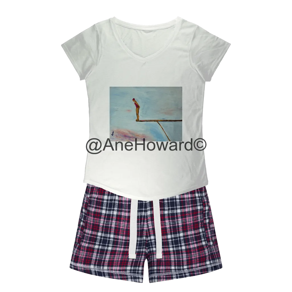 Diver 4 Women's Sleepy Cotton Tee and Flannel Short