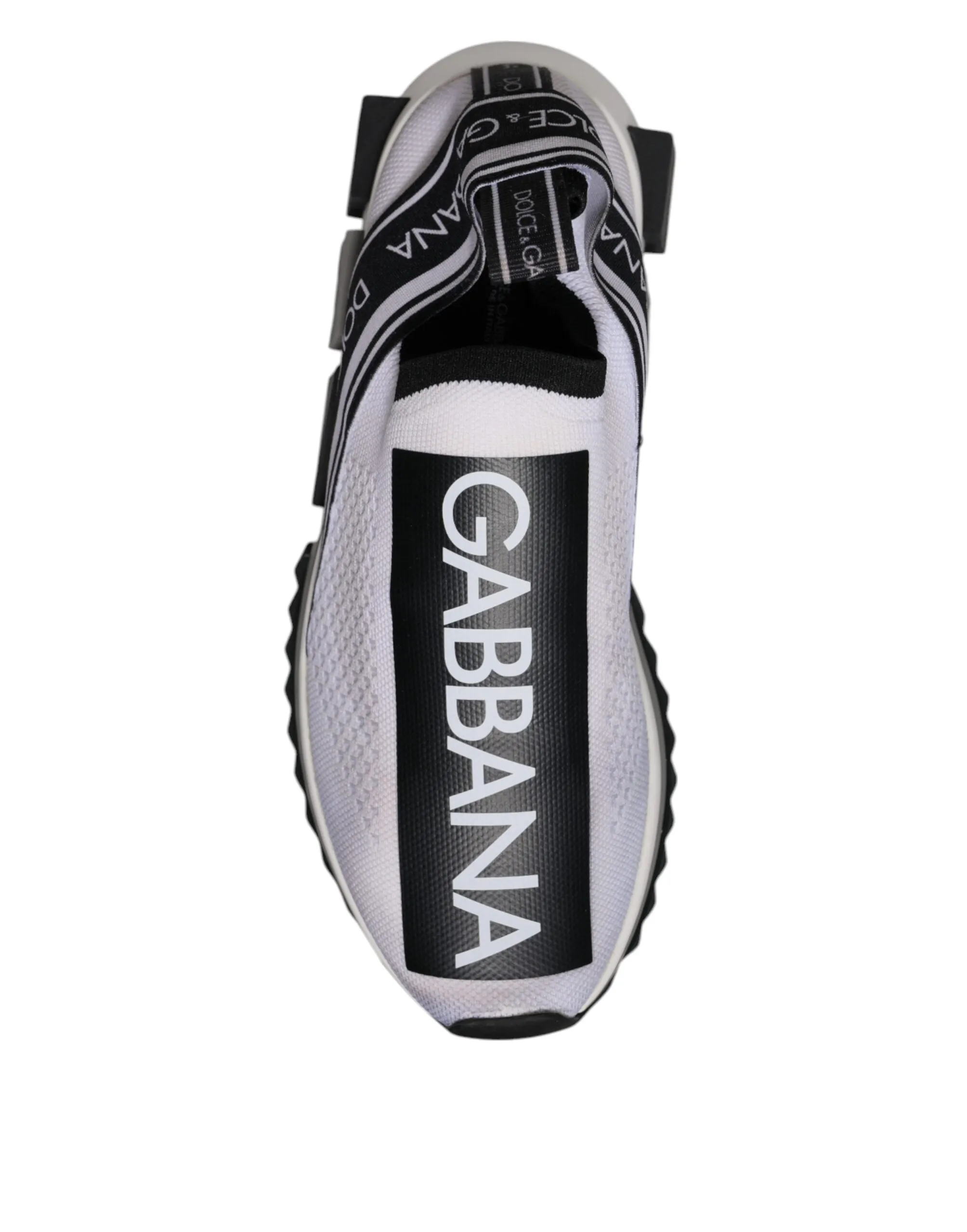 Dolce & Gabbana White Black Slip On Sorrento Sneakers Shoes