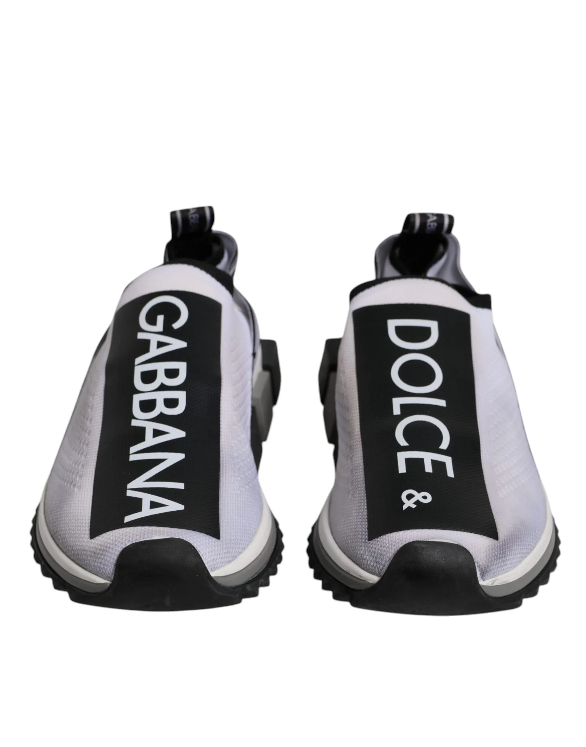 Dolce & Gabbana White Black Slip On Sorrento Sneakers Shoes