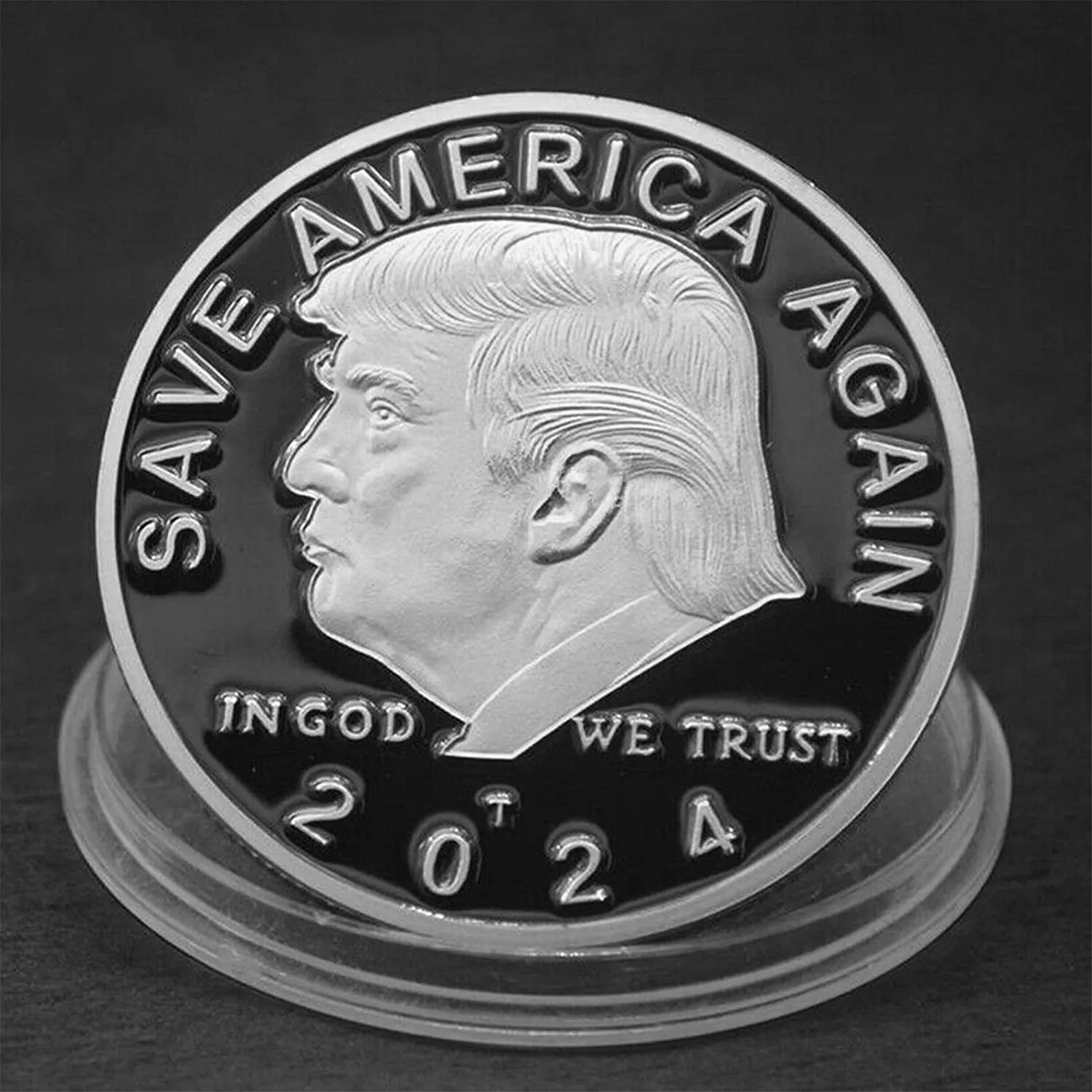 Donald Trump  Save America Again Platinum Plated Collectable Coin in Luxury Box