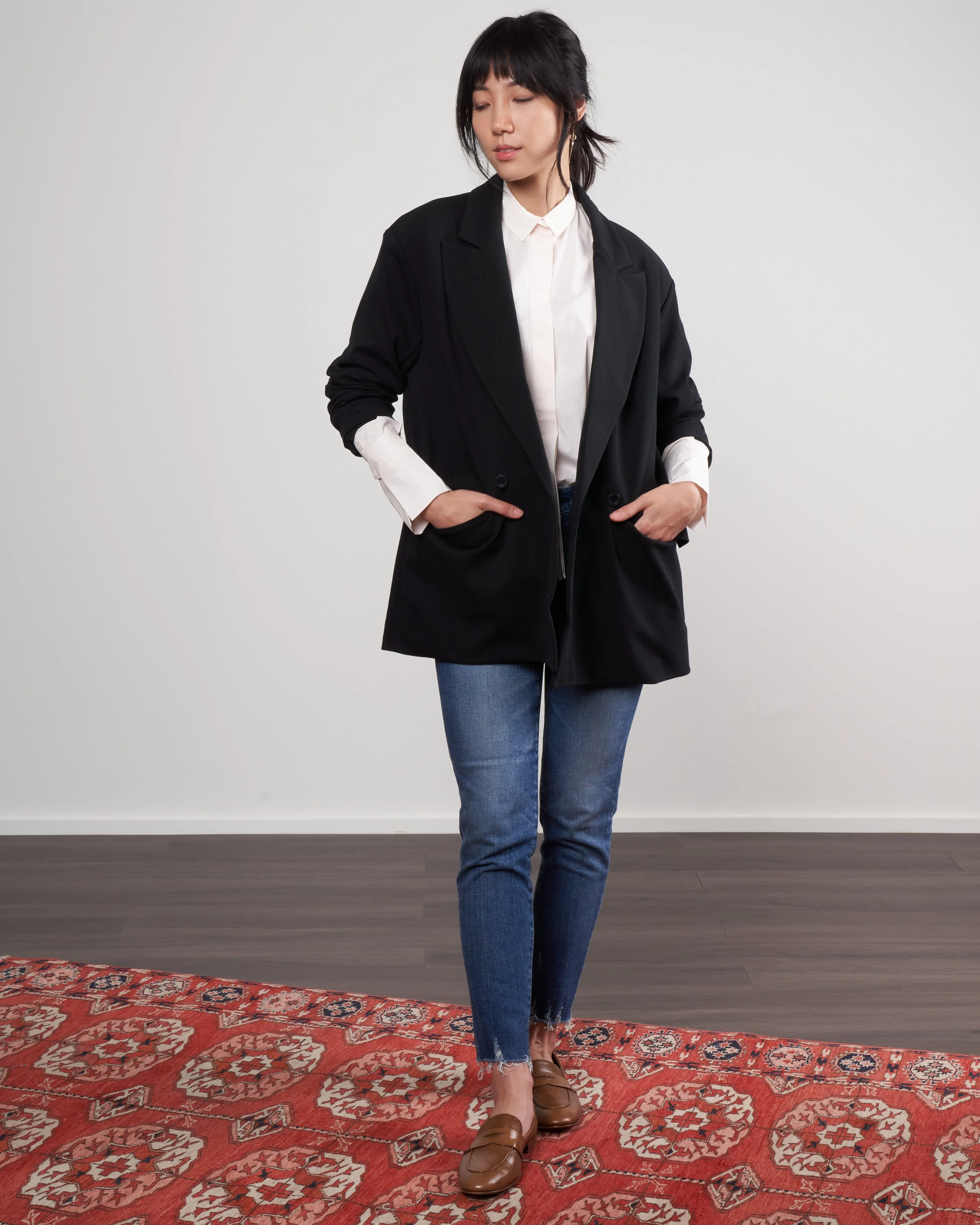 double breast jacket - 99 black