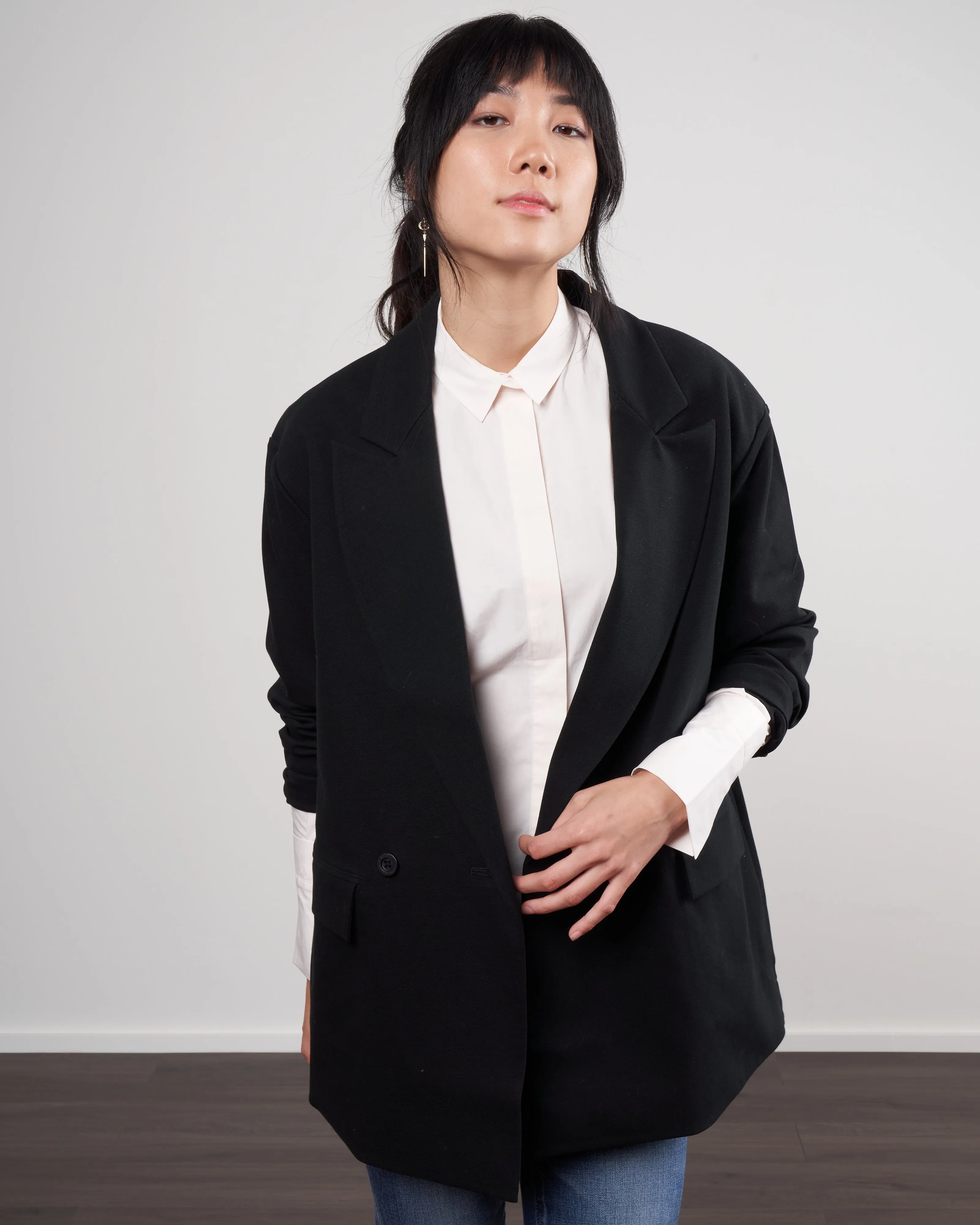 double breast jacket - 99 black