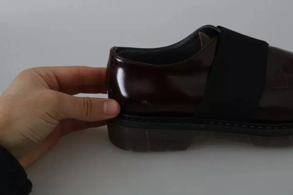 Dr. Martens Dark Brown Leather Elastic Strap Shoes