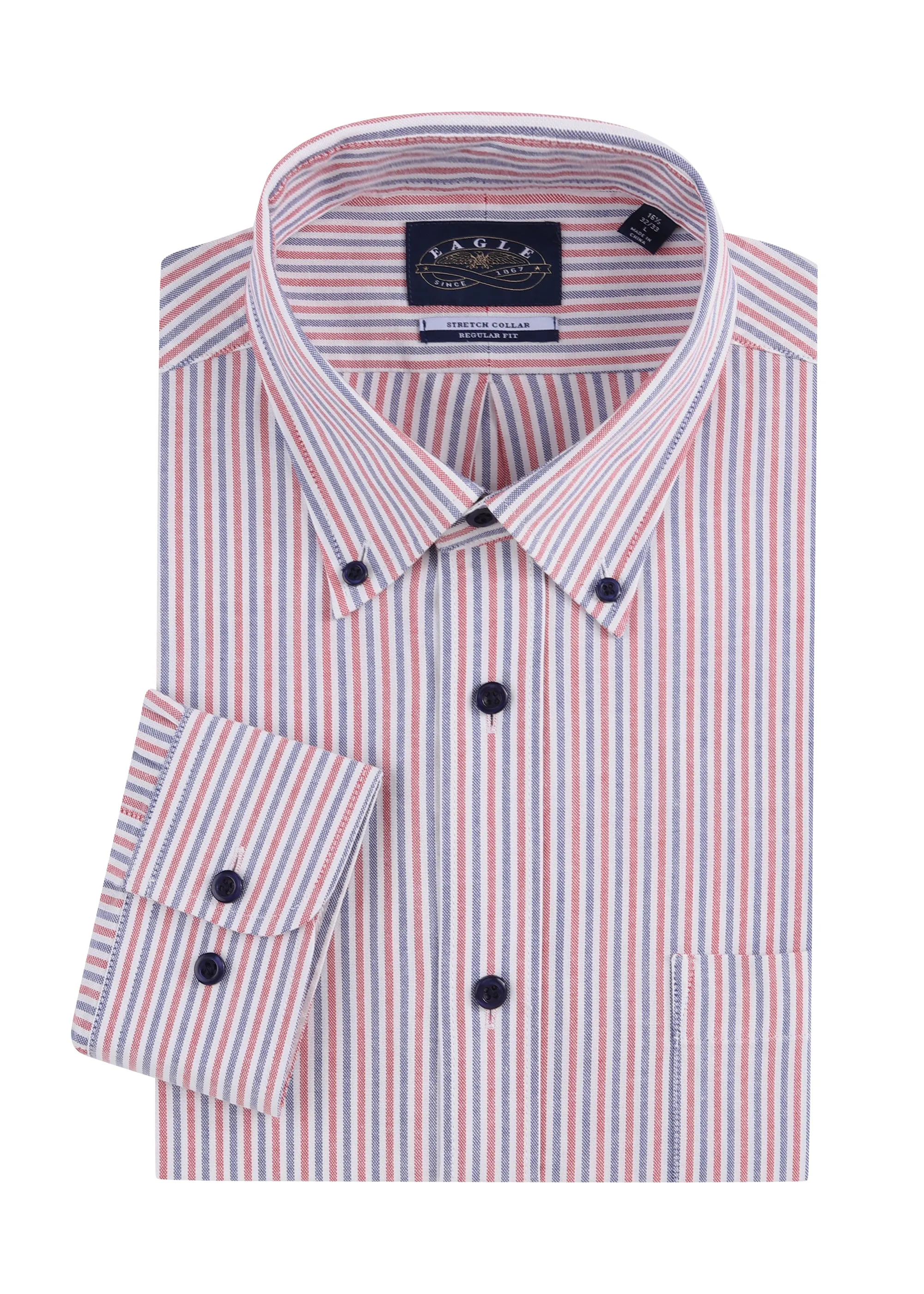 Eagle Stretch Collar Striped Oxford Shirt