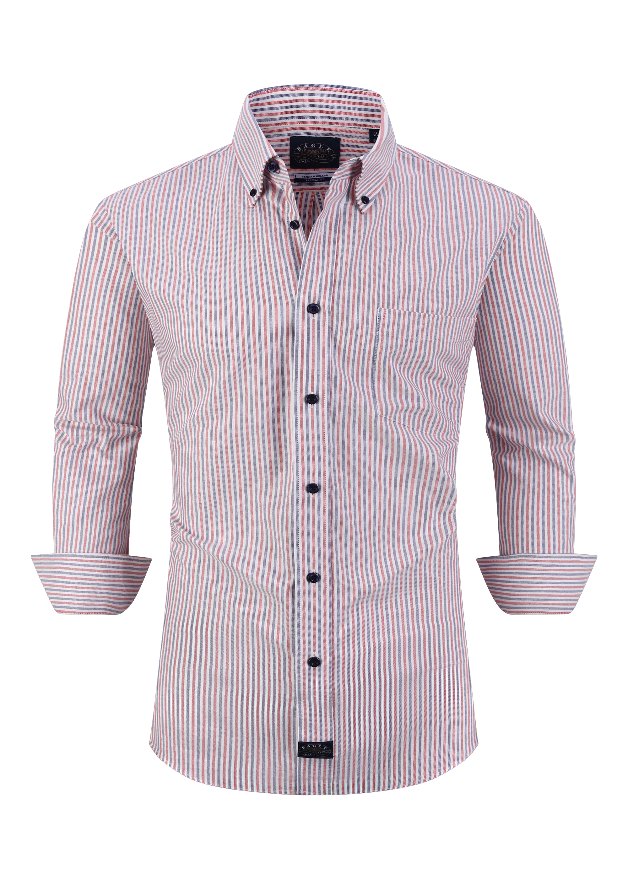 Eagle Stretch Collar Striped Oxford Shirt