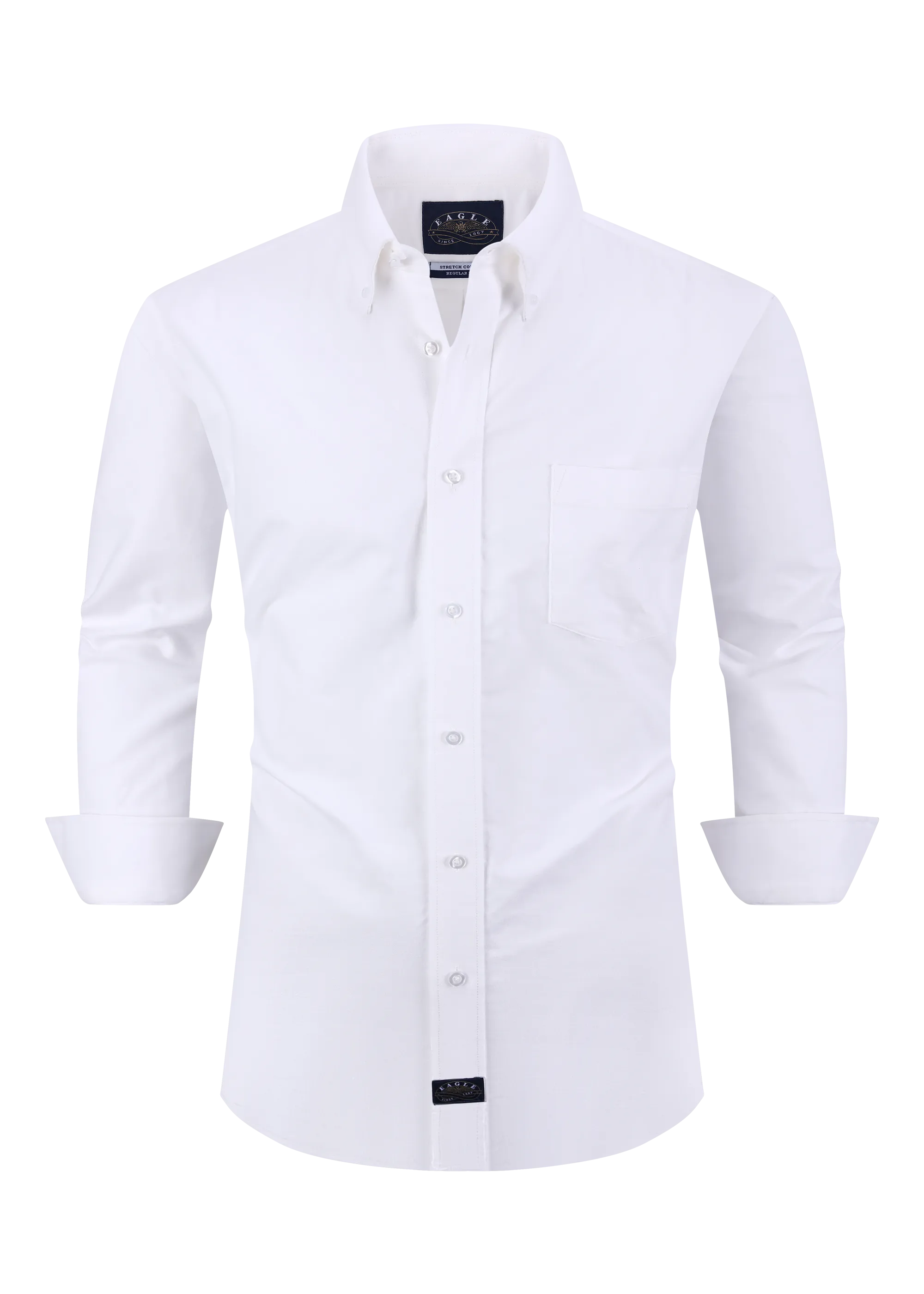 Eagle Stretch Neck Dress Solid Oxford Shirt