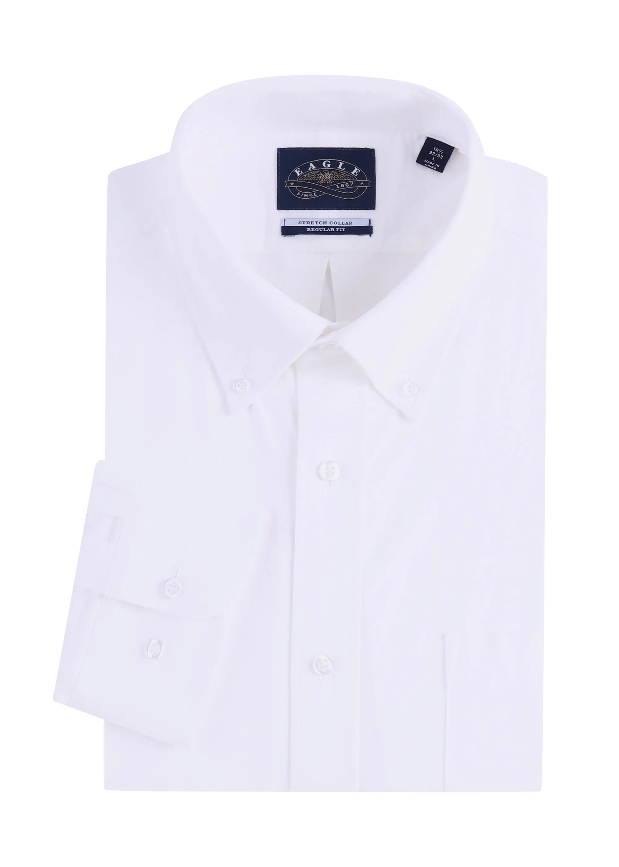 Eagle Stretch Neck Dress Solid Oxford Shirt