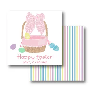 Easter Basket Pink Bow Calling Card