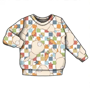 Easter Bunny Check Long Sleeve Top