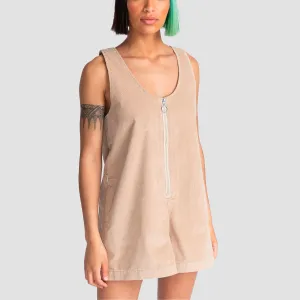 Element Pinafore Playsuit Oxford Tan - Womens