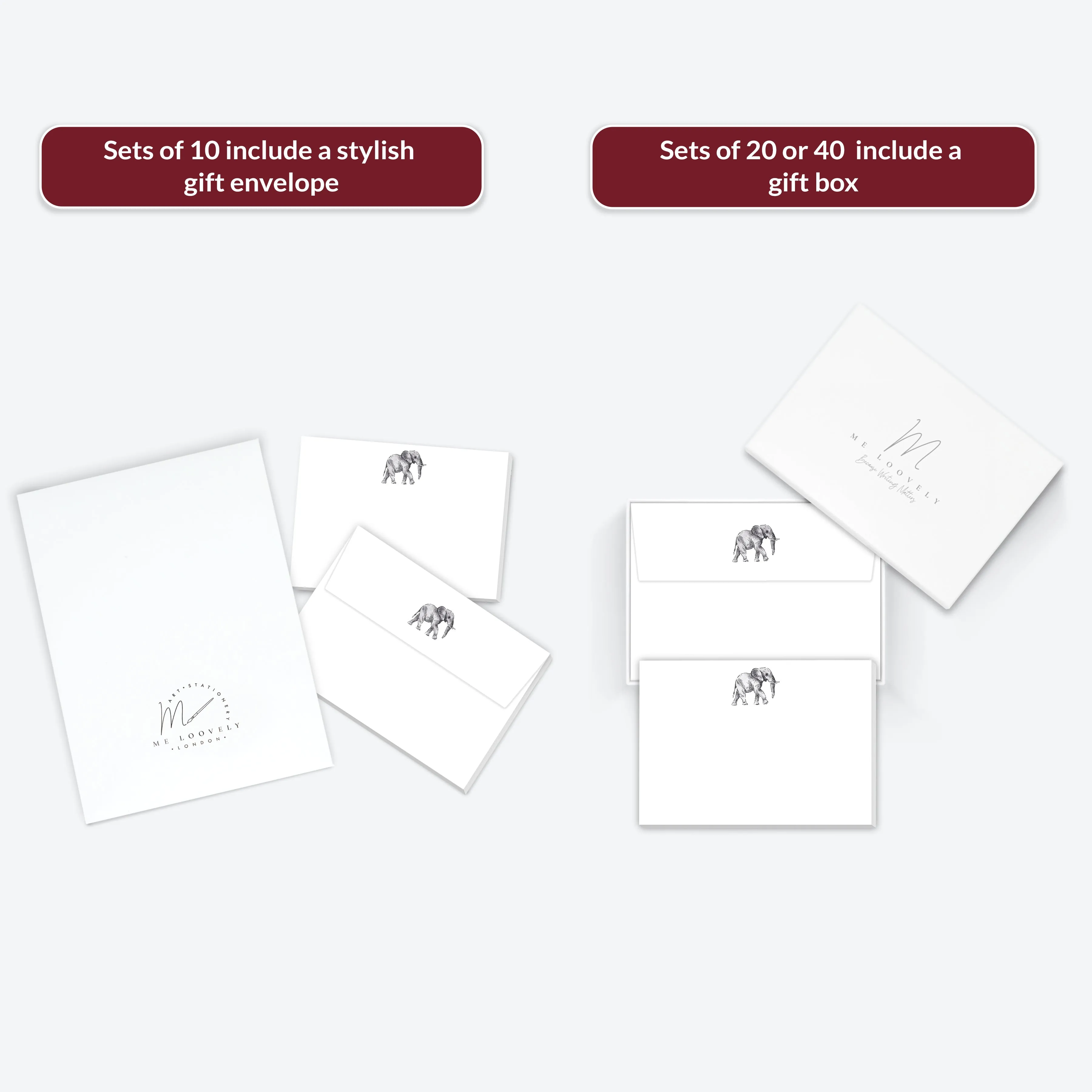 Elephant Flat Notecard Set