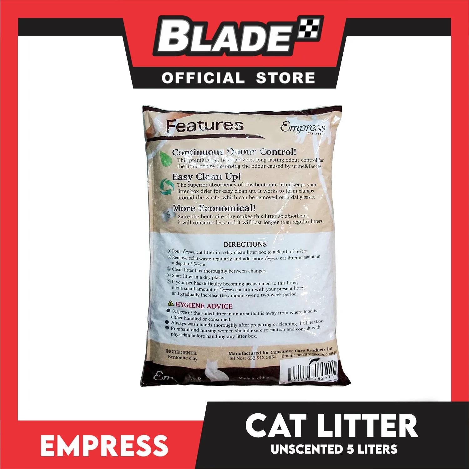 Empress Cat Litter 5 Liters (Unscented) Strong Clumping Natural Cat Litter
