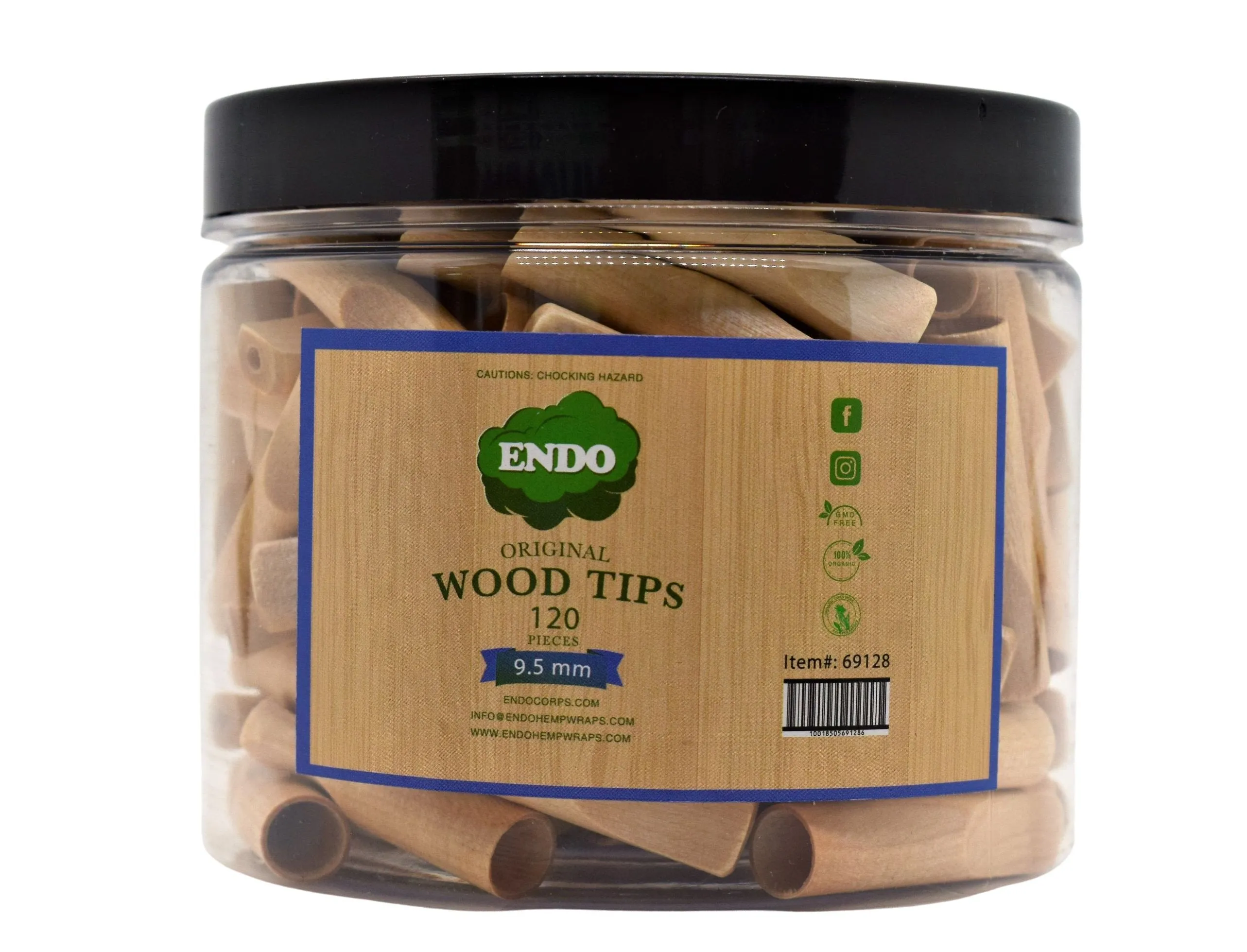 ENDO Wood Tips - 120 Count Per Jar - Various Sizes - (1 Count)