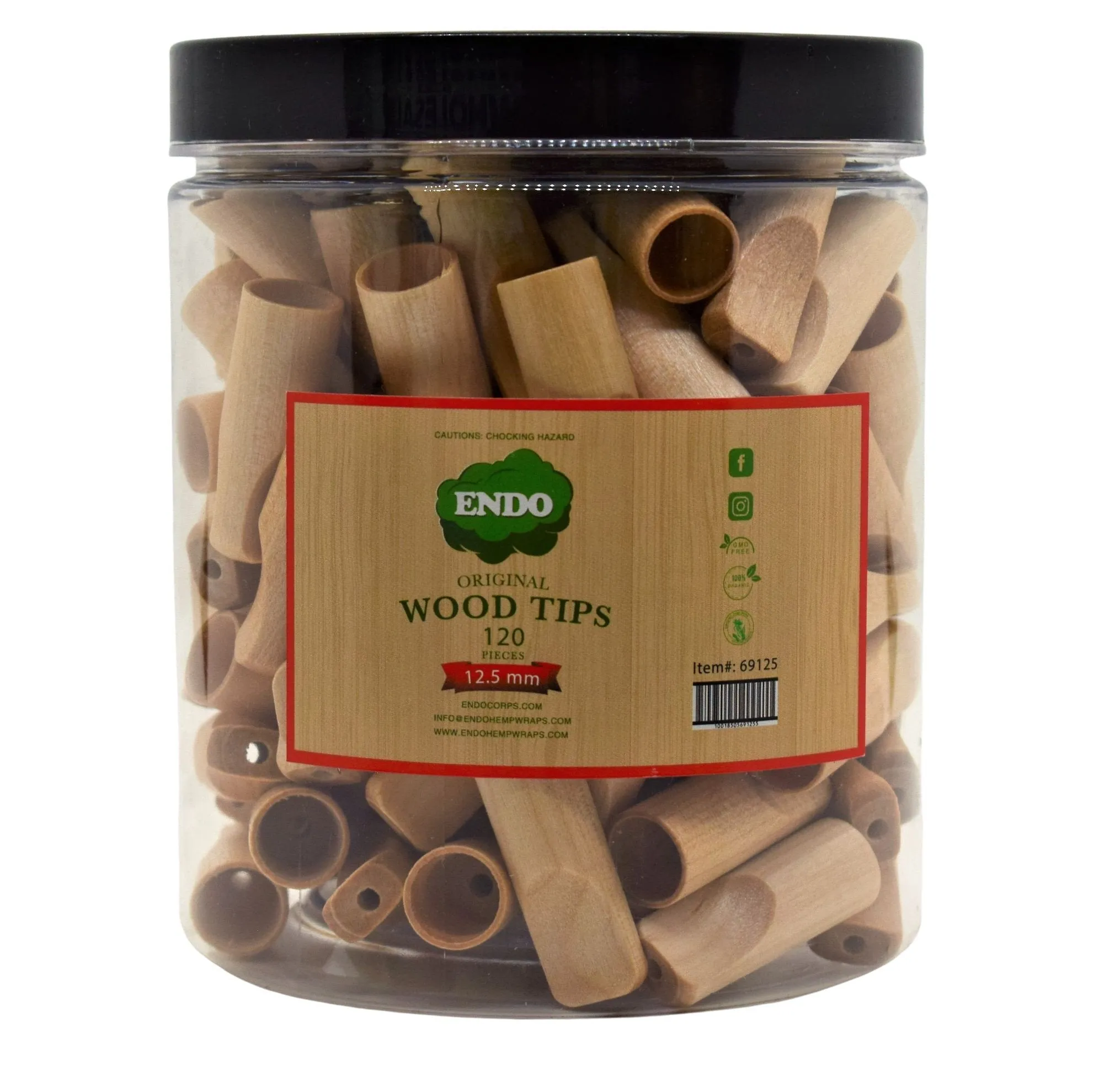 ENDO Wood Tips - 120 Count Per Jar - Various Sizes - (1 Count)