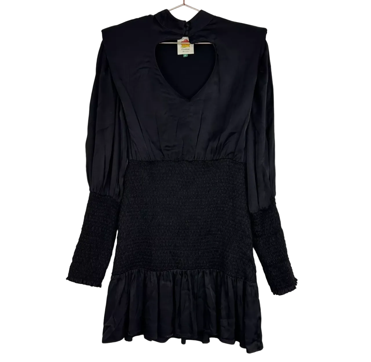 Farm Rio Black Heart Neckline Mini Dress UK XS