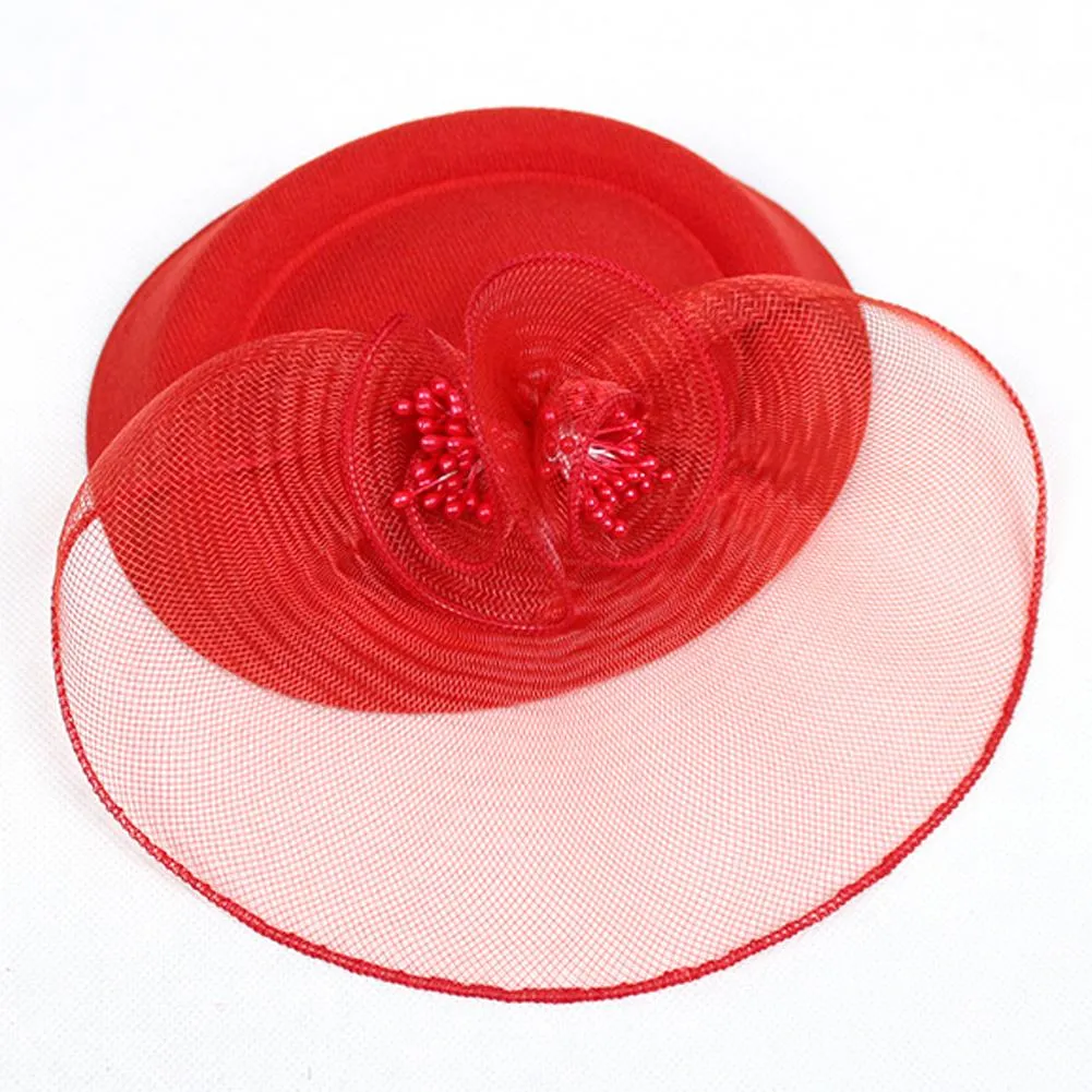 Fascinator Hat Flower Mesh Ribbons Headband Tea Party Headwear for Women