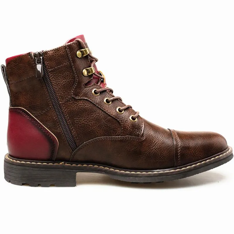 Fashion Casual Non-Slip Patchwork PU Boots For Men