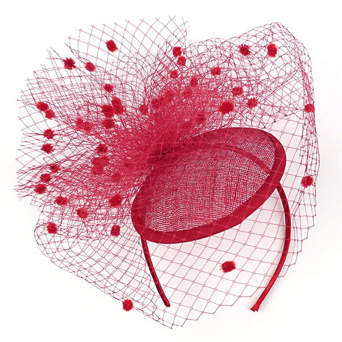 Feather Mesh Net Veil Party Fascinator Hat Flower Derby Hat Clip and Hairband