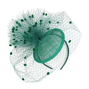 Feather Mesh Net Veil Party Fascinator Hat Flower Derby Hat Clip and Hairband