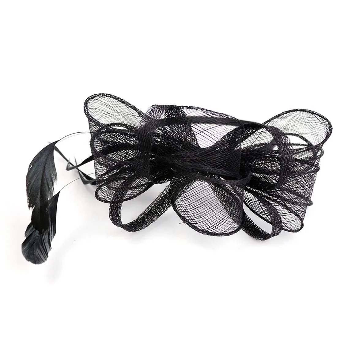 Feather Sinamay Fascinators with Headbands Tea Party Pillbox Hat