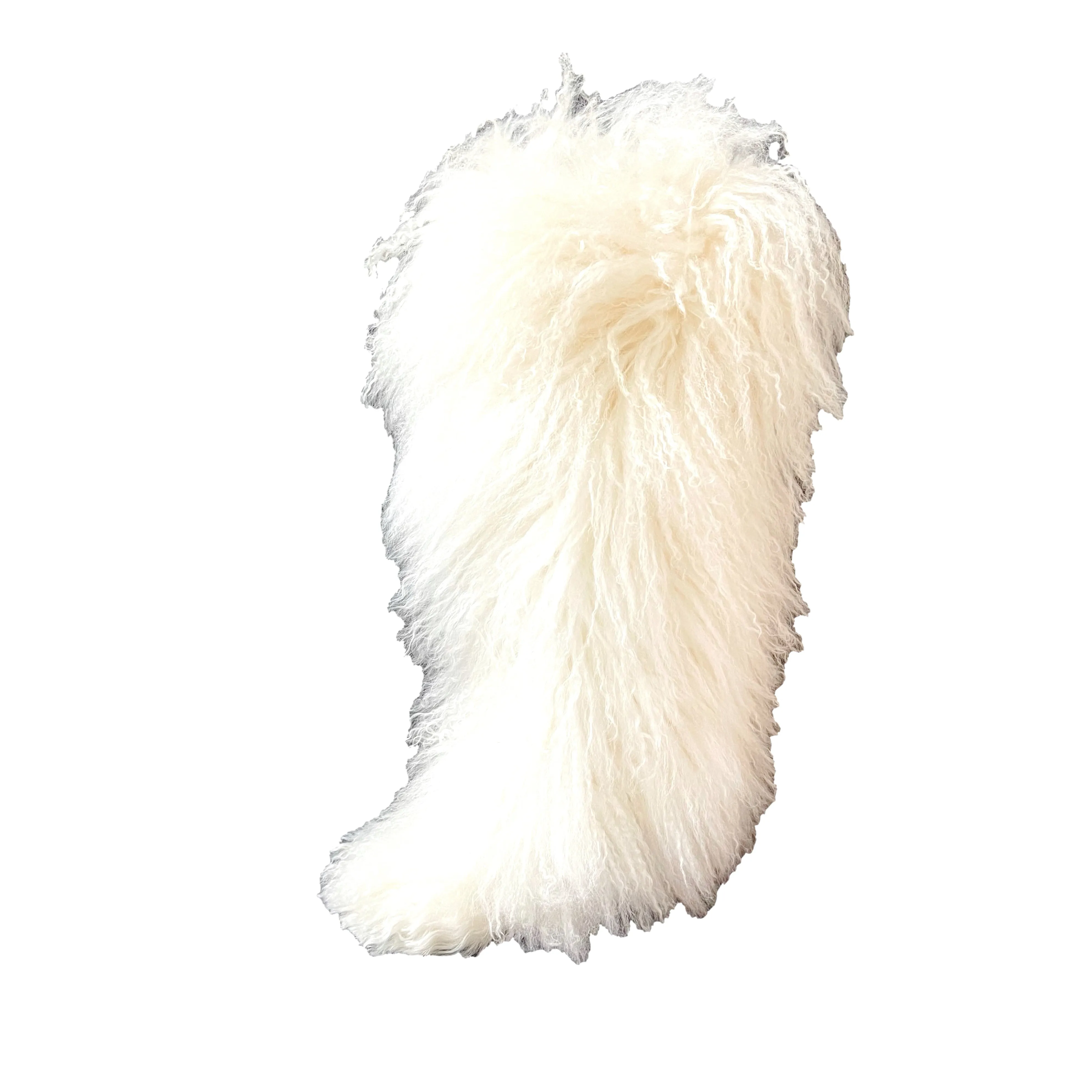 Fendi White Faux Fur Wedge Boots