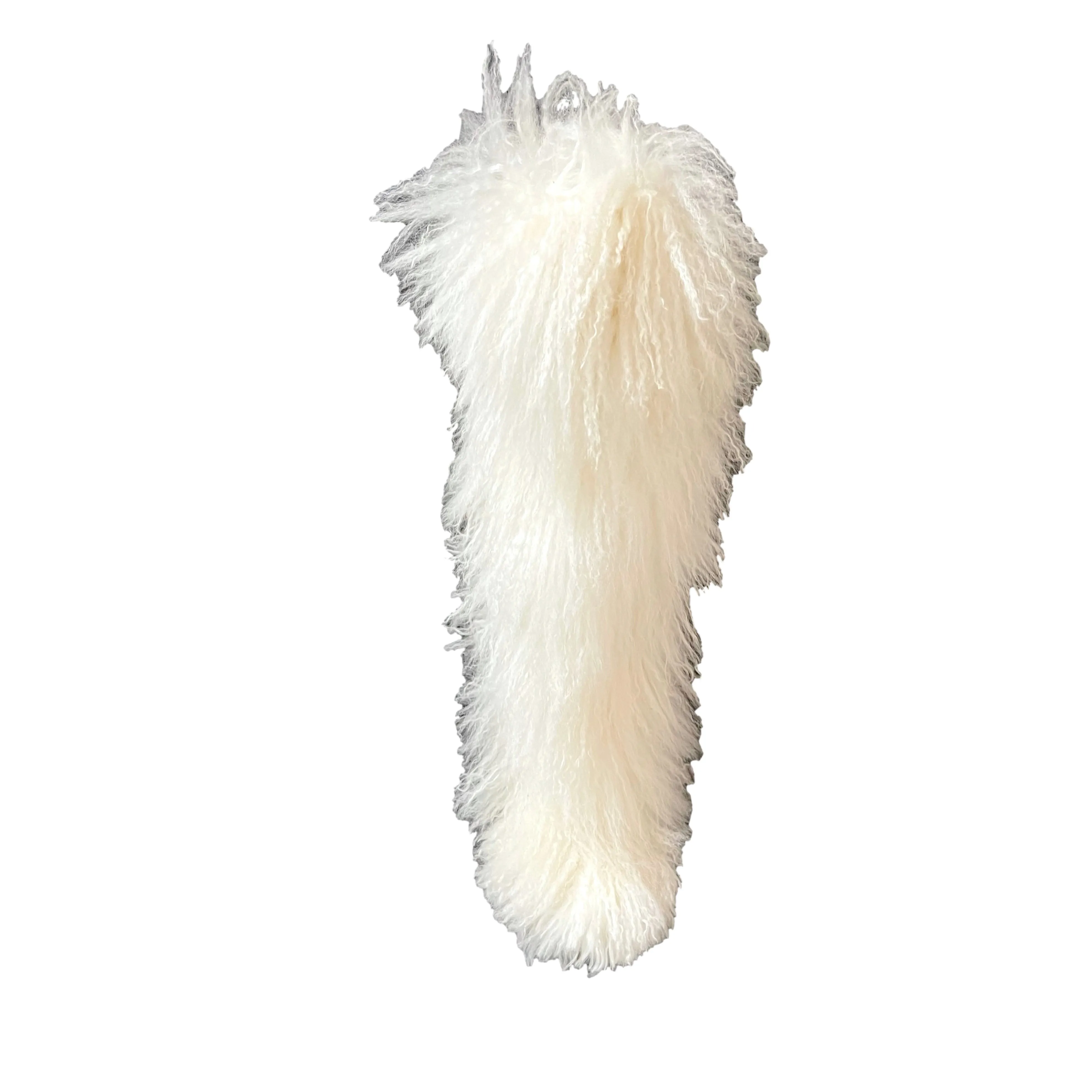 Fendi White Faux Fur Wedge Boots