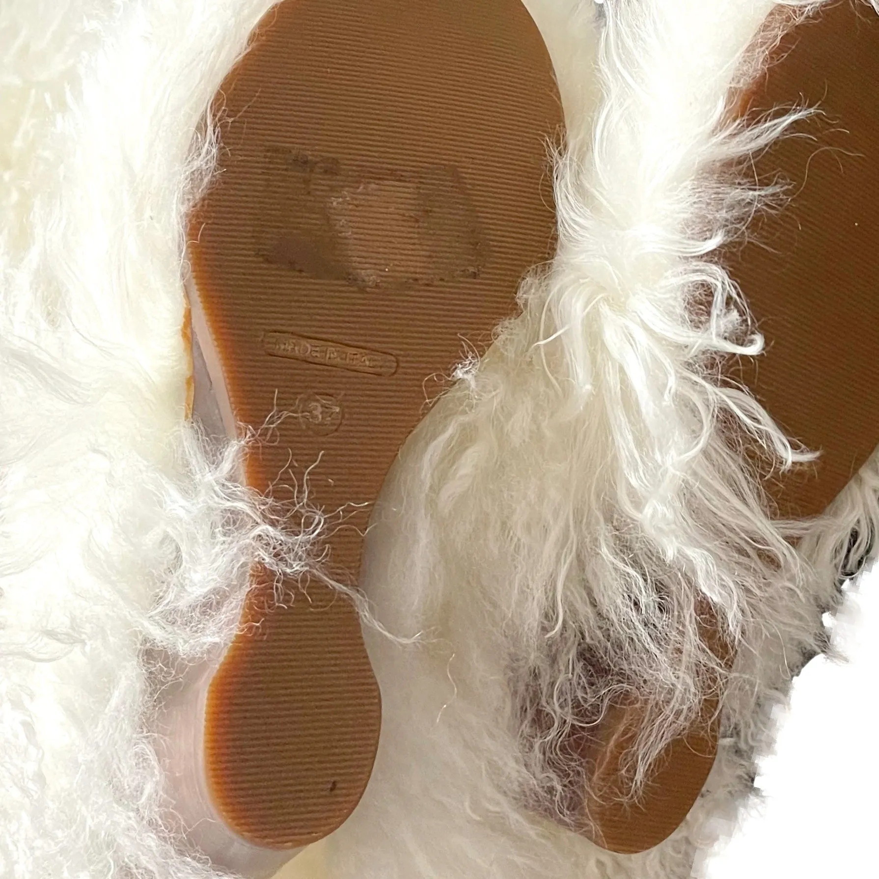 Fendi White Faux Fur Wedge Boots