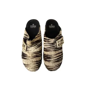 Fendi Zebra Stripe Calf Hair Clogs