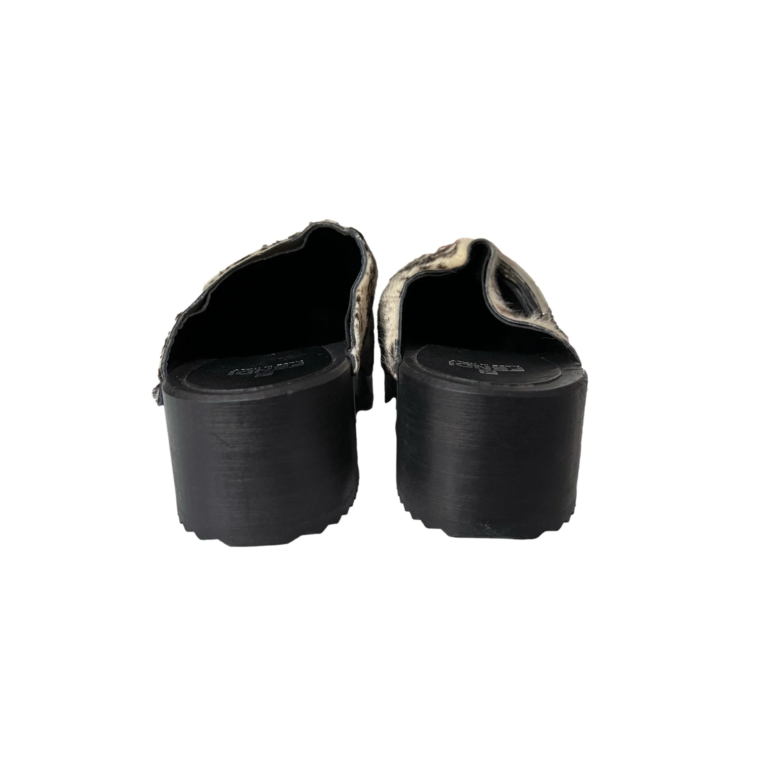 Fendi Zebra Stripe Calf Hair Clogs