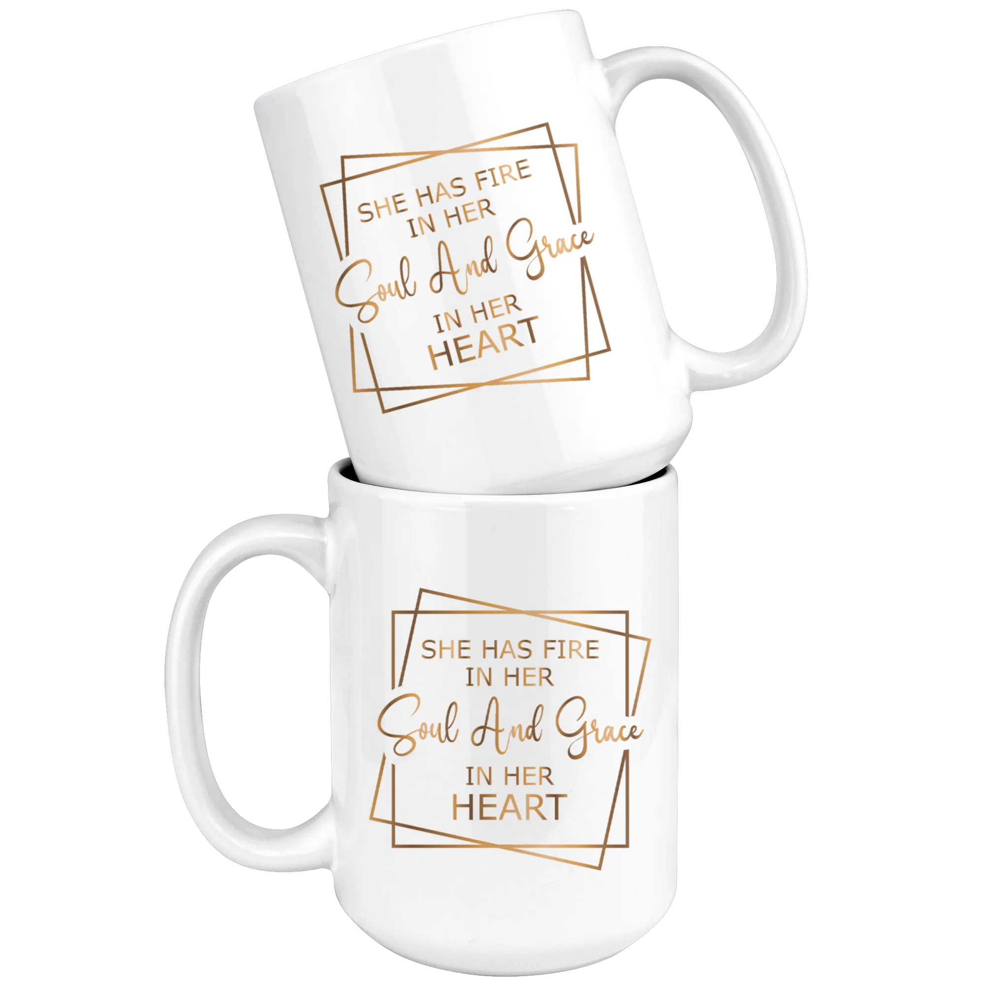 Fire In Her Soul | Coffee Mug | Gifts for Her | Beverage | Hot or Cold | Boss Lady | Gold Motivation